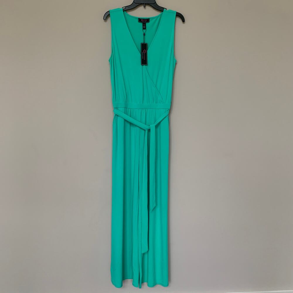 Christian Siriano C Wonder sleeveless jumpsuit V neck side pockets wide leg M